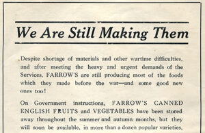 Advert – Joseph Farrow & Co Ltd – 1941