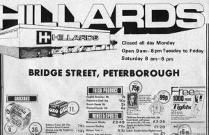 Hillards advert – Peterborough Standard 1974