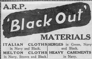 Hoyles BlackOut Material Advert (1940s)
