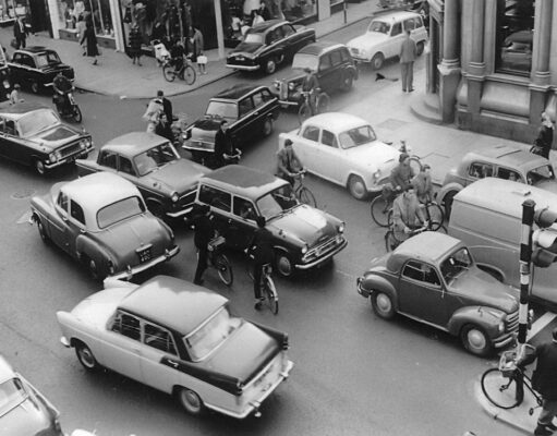Traffic on Long Causeway (1960s)